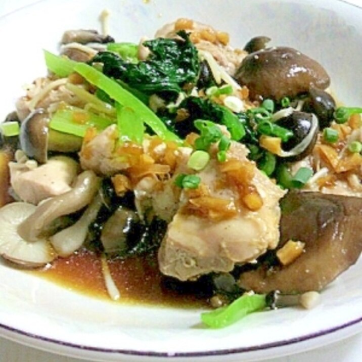 レンジで楽チン！蒸し鶏と小松菜の中華サラダ
